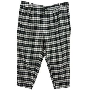 SHEIN Women's Curve Plaid Fleece Black White Ankle Pants Size 3XL High Rise